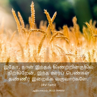 Picture 03 - ஆதியாகமம் 24:13 TAMIRV - இதோ, நான் இந்தக் - Bible Verse Picture