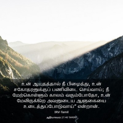 Picture 03 - ஆதியாகமம் 27:40 TAMIRV - உன் ஆயுதத்தால் நீ - Bible Verse Picture