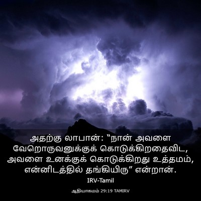 Picture 03 - ஆதியாகமம் 29:19 TAMIRV - அதற்கு லாபான்: - Bible Verse Picture