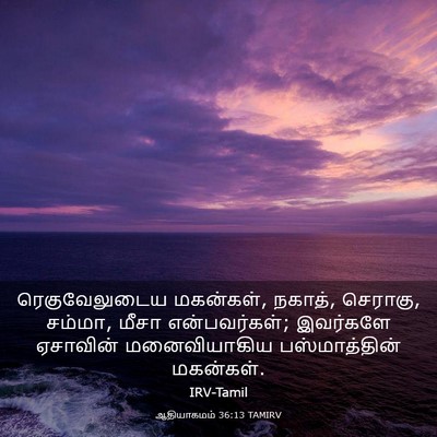 Picture 03 - ஆதியாகமம் 36:13 TAMIRV - ரெகுவேலுடைய - Bible Verse Picture