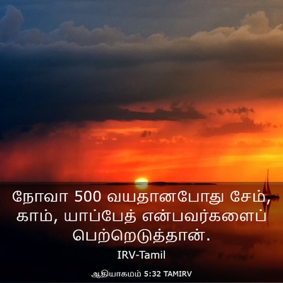 Picture 03 - ஆதியாகமம் 5:32 TAMIRV - நோவா 500 வயதானபோது - Bible Verse Picture