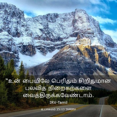 Picture 03 - உபாகமம் 25:13 TAMIRV - “உன் பையிலே - Bible Verse Picture