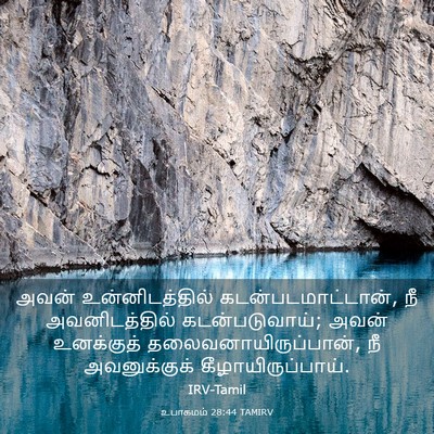 Picture 03 - உபாகமம் 28:44 TAMIRV - அவன் உன்னிடத்தில் - Bible Verse Picture