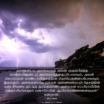 Picture 03 - உபாகமம் 33:17 TAMIRV - அவனுடைய அலங்காரம் - Bible Verse Picture