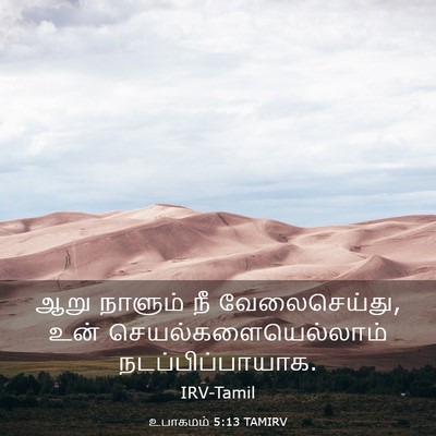 Picture 03 - உபாகமம் 5:13 TAMIRV - ஆறு நாளும் நீ - Bible Verse Picture