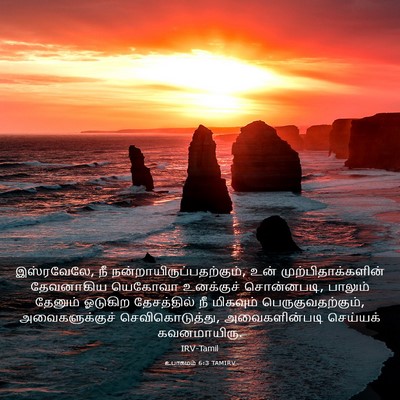Picture 03 - உபாகமம் 6:3 TAMIRV - இஸ்ரவேலே, நீ - Bible Verse Picture