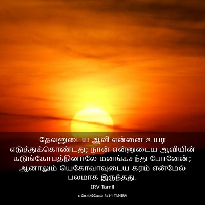 Picture 03 - எசேக்கியேல் 3:14 TAMIRV - தேவனுடைய ஆவி - Bible Verse Picture