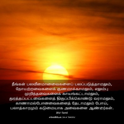 Picture 03 - எசேக்கியேல் 34:4 TAMIRV - நீங்கள் - Bible Verse Picture