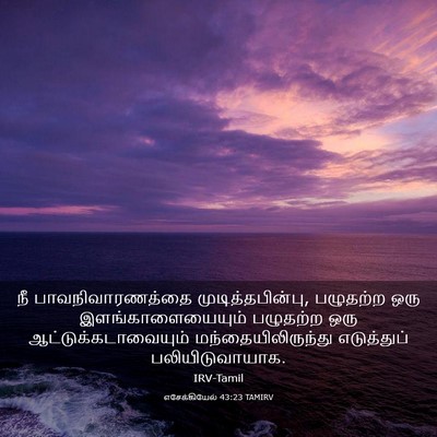 Picture 03 - எசேக்கியேல் 43:23 TAMIRV - நீ பாவநிவாரணத்தை - Bible Verse Picture