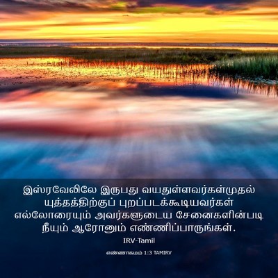 Picture 03 - எண்ணாகமம் 1:3 TAMIRV - இஸ்ரவேலிலே இருபது - Bible Verse Picture