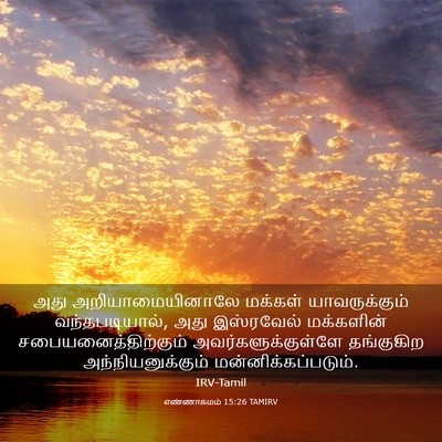 Picture 03 - எண்ணாகமம் 15:26 TAMIRV - அது அறியாமையினாலே - Bible Verse Picture