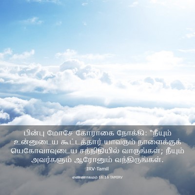 Picture 03 - எண்ணாகமம் 16:16 TAMIRV - பின்பு மோசே - Bible Verse Picture
