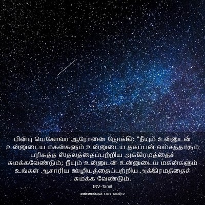 Picture 03 - எண்ணாகமம் 18:1 TAMIRV - பின்பு யெகோவா - Bible Verse Picture