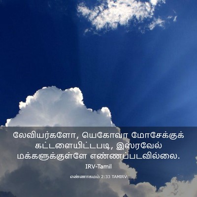 Picture 03 - எண்ணாகமம் 2:33 TAMIRV - லேவியர்களோ, - Bible Verse Picture