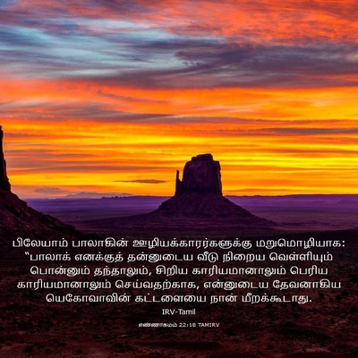 Picture 03 - எண்ணாகமம் 22:18 TAMIRV - பிலேயாம் பாலாகின் - Bible Verse Picture
