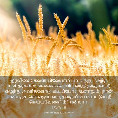 Picture 03 - எண்ணாகமம் 22:20 TAMIRV - இரவிலே தேவன் - Bible Verse Picture