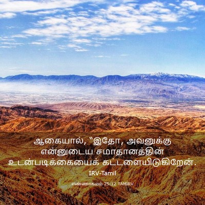 Picture 03 - எண்ணாகமம் 25:12 TAMIRV - ஆகையால், “இதோ, - Bible Verse Picture