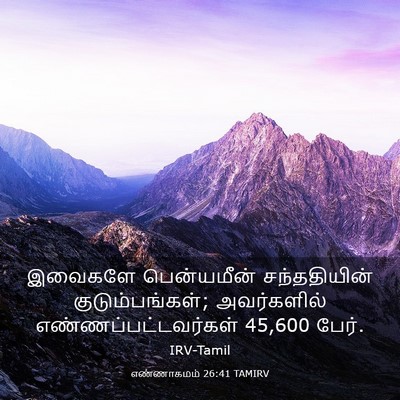 Picture 03 - எண்ணாகமம் 26:41 TAMIRV - இவைகளே பென்யமீன் - Bible Verse Picture