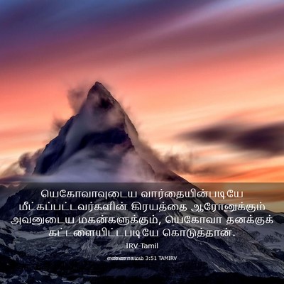 Picture 03 - எண்ணாகமம் 3:51 TAMIRV - யெகோவாவுடைய - Bible Verse Picture