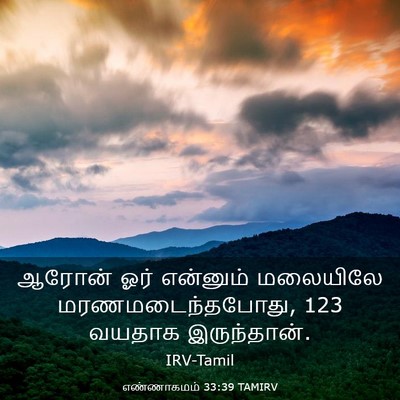 Picture 03 - எண்ணாகமம் 33:39 TAMIRV - ஆரோன் ஓர் என்னும் - Bible Verse Picture