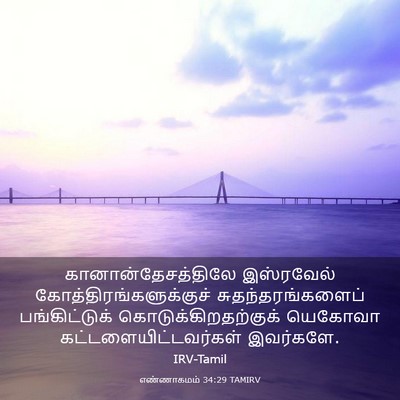 Picture 03 - எண்ணாகமம் 34:29 TAMIRV - கானான்தேசத்திலே - Bible Verse Picture