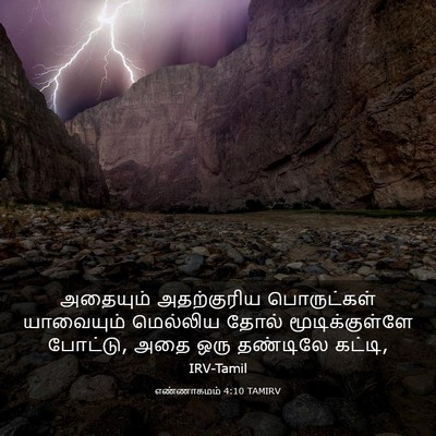 Picture 03 - எண்ணாகமம் 4:10 TAMIRV - அதையும் அதற்குரிய - Bible Verse Picture