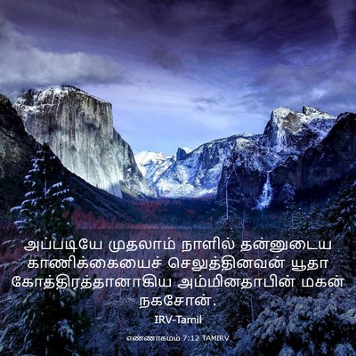 Picture 03 - எண்ணாகமம் 7:12 TAMIRV - அப்படியே முதலாம் - Bible Verse Picture