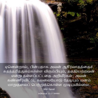 Picture 03 - எபிரெயர் 12:17 TAMIRV - ஏனென்றால், - Bible Verse Picture