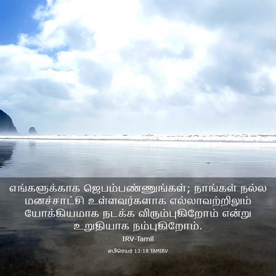 Picture 03 - எபிரெயர் 13:18 TAMIRV - எங்களுக்காக - Bible Verse Picture