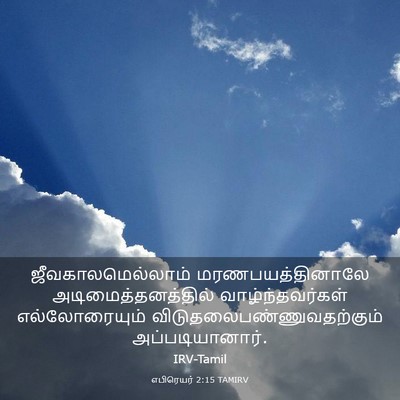 Picture 03 - எபிரெயர் 2:15 TAMIRV - ஜீவகாலமெல்லாம் - Bible Verse Picture
