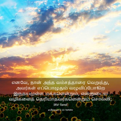 Picture 03 - எபிரெயர் 3:10 TAMIRV - எனவே, நான் அந்த - Bible Verse Picture