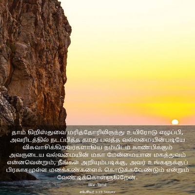 Picture 03 - எபேசியர் 1:19 TAMIRV - தாம் கிறிஸ்துவை - Bible Verse Picture