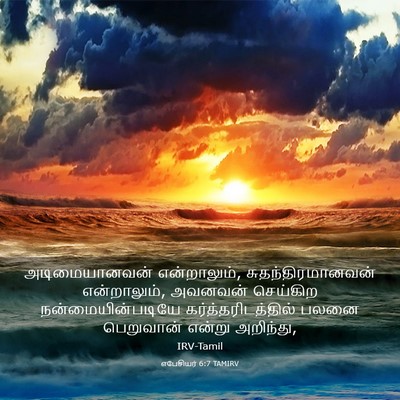 Picture 03 - எபேசியர் 6:7 TAMIRV - அடிமையானவன் - Bible Verse Picture