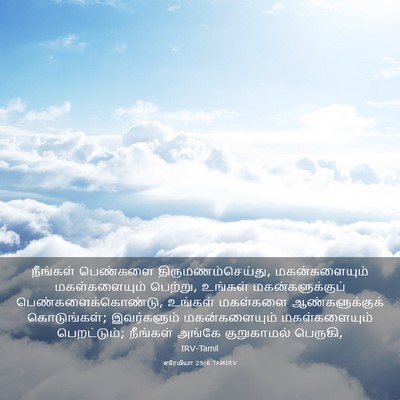 Picture 03 - எரேமியா 29:6 TAMIRV - நீங்கள் பெண்களை - Bible Verse Picture