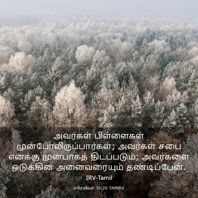 Picture 03 - எரேமியா 30:20 TAMIRV - அவர்கள் பிள்ளைகள் - Bible Verse Picture