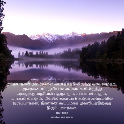 Picture 03 - எரேமியா 31:8 TAMIRV - இதோ, நான் அவர்களை - Bible Verse Picture