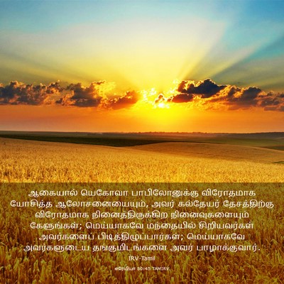 Picture 03 - எரேமியா 50:45 TAMIRV - ஆகையால் யெகோவா - Bible Verse Picture