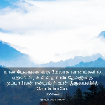 Picture 03 - ஏசாயா 14:14 TAMIRV - நான் மேகங்களுக்கு - Bible Verse Picture