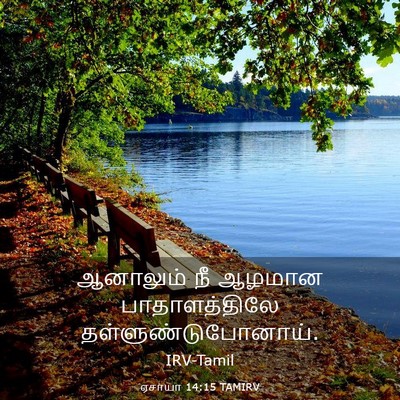 Picture 03 - ஏசாயா 14:15 TAMIRV - ஆனாலும் நீ ஆழமான - Bible Verse Picture