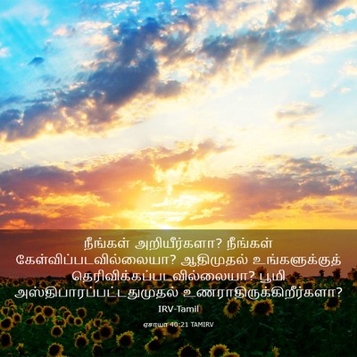 Picture 03 - ஏசாயா 40:21 TAMIRV - நீங்கள் - Bible Verse Picture
