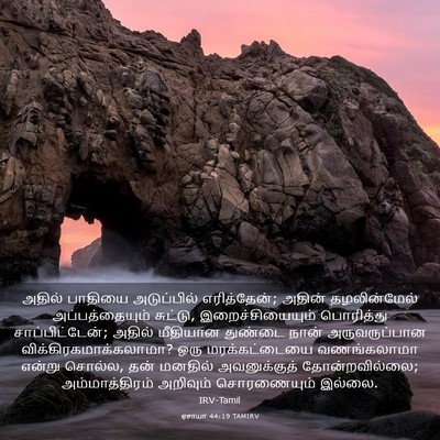 Picture 03 - ஏசாயா 44:19 TAMIRV - அதில் பாதியை - Bible Verse Picture