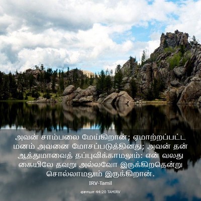 Picture 03 - ஏசாயா 44:20 TAMIRV - அவன் சாம்பலை - Bible Verse Picture