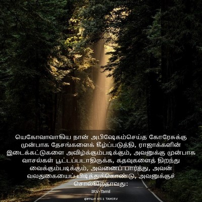 Picture 03 - ஏசாயா 45:1 TAMIRV - யெகோவாவாகிய நான் - Bible Verse Picture