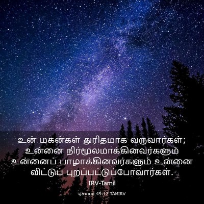 Picture 03 - ஏசாயா 49:17 TAMIRV - உன் மகன்கள் - Bible Verse Picture