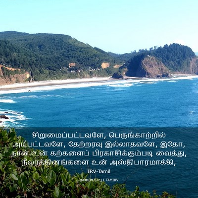 Picture 03 - ஏசாயா 54:11 TAMIRV - சிறுமைப்பட்டவளே, - Bible Verse Picture