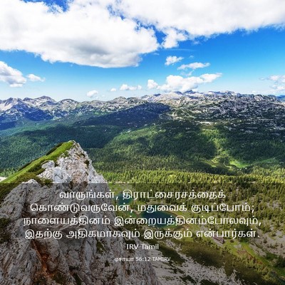 Picture 03 - ஏசாயா 56:12 TAMIRV - வாருங்கள், - Bible Verse Picture