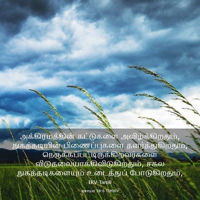 Picture 03 - ஏசாயா 58:6 TAMIRV - அக்கிரமத்தின் - Bible Verse Picture