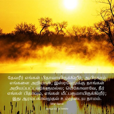 Picture 03 - ஏசாயா 63:16 TAMIRV - தேவரீர் எங்கள் - Bible Verse Picture