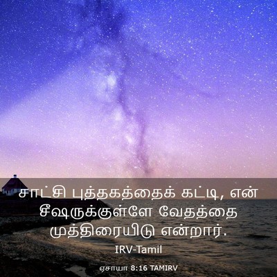 Picture 03 - ஏசாயா 8:16 TAMIRV - சாட்சி - Bible Verse Picture