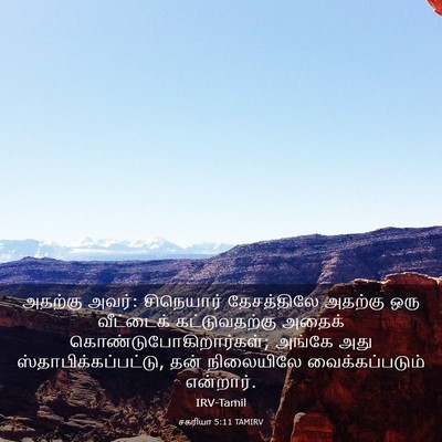 Picture 03 - சகரியா 5:11 TAMIRV - அதற்கு அவர்: - Bible Verse Picture